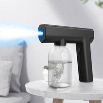 압축분무기 초고속 원예용 소독 블루 라이트 Nanos 스팀 건 헤어 케어 휴대용 스프레이 기계 울트라 파인 에어로졸 워터 미스트 트리거 어 300ml, 검은색, 1.Black