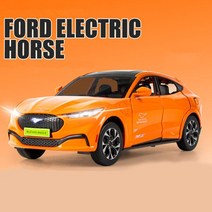 다이캐스트자동차 다이캐스트자동차모형 1:24 합금 포드 머스탱 전기 말 마하-E 새로운 에너지 자동차 모델, 04 주황색