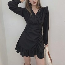여성 셔링 미니 여름랩원피스