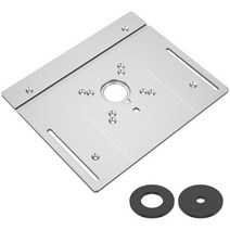 원형톱조기대 목공용 원형 톱 가이드 레일 조기대 목공 벤치 테이블용 미터 게이지가 있는 알루미늄 라우터 테이블 삽입 플레이트 다기능 트리머 조각톱, Silver