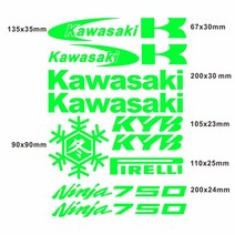 가와사키 오토바이 반사 데칼 로고 스티커 닌자 650 400 750 1000 ZX6R ZX10R 용 액세서리, 26 GREEN NINJA750