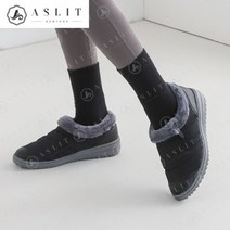 애슬릿 애슬릿 여성 패딩 털 장식 지퍼 슬립온 방한 운동화