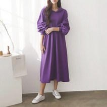 불꽃여자 오버핏 시보리 벌룬 후드 롱원피스 (3color)