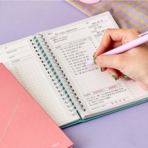 만년형 데일리 스터디플랜 플래너 (4개월용 스케줄러/무광코팅 하드커버/스프링제본), 1. 핑크