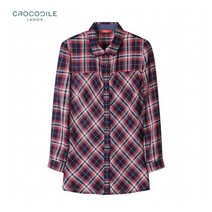 [TAG가 142 000원] [크로커다일레이디] CLASBL202_롤업 자수 체크패턴 셔츠