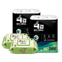 한예지 퓨어그레이스 4겹 화장지 30m 24롤 2팩 +차미아기물티슈2팩증정 /최종혜택가25520원, 퓨어그레이스 4겹 화장지 30m 24