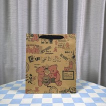 크라프트종이봉투 붕어빵 군고구마 봉투 ins풍 일한 러블리 곰돌이 휴대용 소가죽 종이 옷, 01 1장착만 가능, 04 미디엄28*11*32
