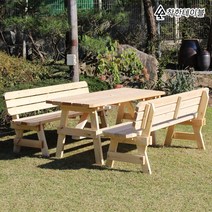 착한테이블 전문목수 일체형 야외용 탁자 세트 야외평상 파라솔 야외테이블, 6~8인 등받이 무도색