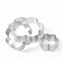 홈베이킹 스텐 무스링 3종세트꽃 떡틀 무스틀 꽃모양무스링