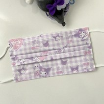 50매 성인 캐릭터 18종 헬로키티 쿠로미 스누피 마이멜로디 산리오 디자인 무늬 컬러 색깔 덴탈마스크 대형, 2.가필드