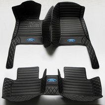 포드 머스탱 레인저 에베레스트 F150 엣지 쿠가 Ford Everest Edge Ranger 적합 모든 날씨 방수 자동차 액세서리 자동 카펫 발 패드에 가죽 자동차 바닥 매트, 검정, F150 4Door 2015-2019