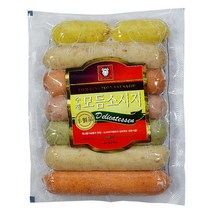 그린쉘 수제모듬소시지B 410g 2개 수제소시지/핫바/비엔나소세지/핫도그/후랑크소세지/독일소세지/만두/베이컨/어묵/핫도그소세지, 단일 수량