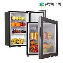 한빛에너텍 DC 유리도어 미니바 쇼케이스 냉장고 50L/75L, ICE-50ASG (50리터)