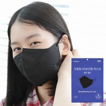 굿필링 컬러 새부리형 마스크 KF94 대형 블랙 25매x4봉, 단품, 단품