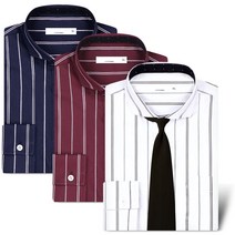 남성 와이드 카라 셔츠 남자 구김없는 스트라이프 와이셔츠 정장셔츠 빅사이즈 95~130