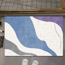 욕실 화장실 속건 연성 흡수 미끄럼 방지 고무 매트, 라이트 럭셔리 블루, (60cm x 90cm)* 2