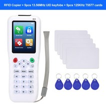 rf카드복사 rfid복사기 핸드 헬드 125khz rfid 복사기 복사기 rfid 리더기 13.56mhz usb cloner nfc 프로그래머 재기록 카드 em4305t5577, 키 카드가 있는 복사기