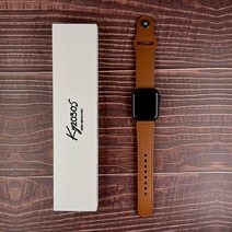 케이와이코리아 애플워치 호환 가능 가죽 스트랩 루프형, 블랙, 42/44/45mm