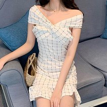 엑스자 랩디자인 오프숄더 원피스 슬림한 라인 미니/오프숄더원피스 SS//+221118