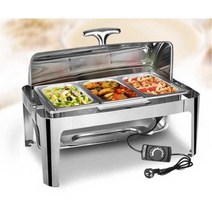 보온 스텐 부페 그릇 호텔 조식 구내식당 케이터링, 사각형 4칸