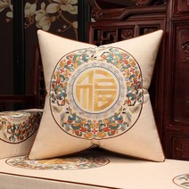 원목소파 중국식 소파패드 우드 가구 방석 차이나 면린넨 자수 나한 침대 5피스 두꺼운 맟춤제작 2923990376