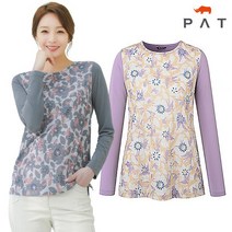 PAT **봄상품 50%~80%세일** 여성 메탈 프린트 라운드 티셔츠 1H25302 _921@@##