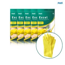 안셀 라텍스 고무장갑 5개입 10개입 소형 중형 대형 집게1p증정, 1-2)엑셀, 중(M), 5개, 중(M)