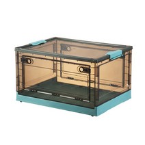 지오리빙 접이식 폴딩박스 수납정리함 오픈형 리빙박스, 폴딩박스 블루, 대 (82리터)