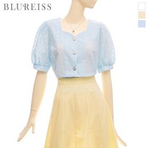 블루레이스 블루레이스 하트넥버튼펀칭블라우스_B2M1BL5341