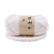 손으로 짠 실 두꺼운 바구니 담요 편조 DIY 크로셰 뜨개질 천 멋진 원사 볼스터 등, 한개옵션1, 16 Soft White