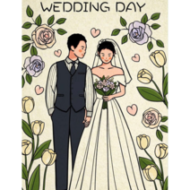 달콤한 결혼 DIY 인물화 색칠하기 사랑 담아 신혼부부 러브웨딩 보면 기분이 좋아지는 피포페인팅 기념일 밸런타인 데이 깜짝선물 신혼집 꾸미기 집콕취미 그림그리기 소품 티레오, 02번사랑유화(액자프레임포함)40*50CM