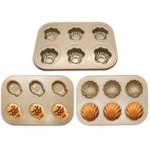 마들렌틀 휘낭시에 까눌레 마들렌 타르트 틀 3pcspk 베이킹 팬 미니 쉘 6 캐비티 비 스틱 쿠키 몰드 고양이 발톱 물고기 초콜릿 베이킹 주방 도구, 분명한