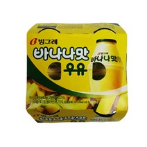 (맛나)바나나우유(단지) 240ML/빙그레 BOX (4), 1개, 240ml