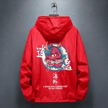 봄신상 남성 패션 힙합 윈드 브레이커 재킷 일본 캐주얼 후드 스트리트웨어 여성 하라주쿠 악마 코트