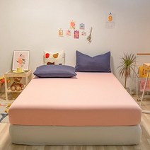 숙면 매트리스 토퍼 바닥 딱딱한 자취 1인 2인 원룸 푹신한 수면 기절 접이식부드러운 편안함 쿠션 장착 시트 솔리드 컬러 더블 침대 퀸 사이즈 탄성 밴드 침대 커버 51