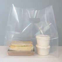 비닐쇼핑백 도시락봉투쇼핑비닐 테이크아웃비닐 배달비닐봉투 두꺼운비닐봉투 HD비닐 베이커리비닐, HD비닐쇼핑백 소 (100장), 반투명