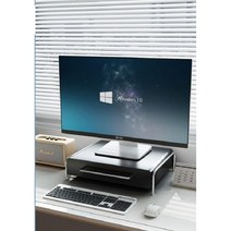 디귿수납장 받침대 데스크탑 노트북 이동식 슬라이딩 탄소강 틈새, 스몰 블랙