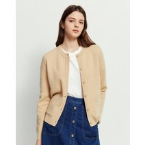 22SS [populet]베이지 퍼피자수 울혼방 가디건 WSSW2AU01I2