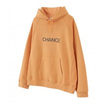 챈스챈스 CHANCE DOTTED 로고 후드 오렌지 기모