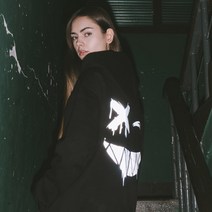 오리지널데이 스카치 엑스마일 후드 티셔츠 남자 여자 긴팔 커플 시밀러룩 세미오버핏 빅사이즈 4color OIA_0036 OIA_0036