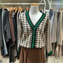 무자크 SH01 브이넥 하운드 체크가디건 MM8WKC36