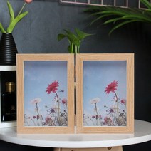 감성공간 우드프레임 2단 접이식 액자(4X6) (내추럴) 가정용 업소용 도매 추천, 제목색상또는랜덤