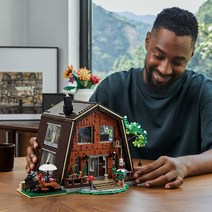 2023 MOC 숲 캐빈 모델 빌딩 블록 아이디어 세트 풍경 개 신제품, 01 2000Pcs