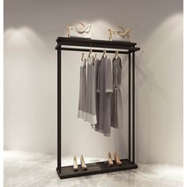 트윈 양면 선반 행거 매장용 디자인 인테리어 포인트 중앙 행거, 블랙 가로150x높이130