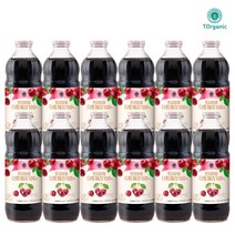 투오가닉 프리미엄 타트체리 주스 100% 착즙원액 1000ml (2병이상 주문시 1병추가 증정), 12병