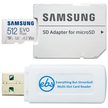 삼성 512GB EVO Plus MicroSDXC SD 카드 어댑터 포함 삼성 갤럭시 탭 S6 라이트2022 MB-MC512KA 클래스 10 U3 A2 번들 Stromboli