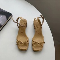 올라 패션 나비 넥타이 샌들 여성 오픈 발가락 숙녀 두꺼운 힐 신발 캐주얼 로마 비치