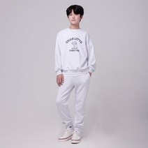 크로젬 주니어 남녀공용 특양면 샬롯 테니스 오버핏 맨투맨 트레이닝 세트 CRZSTJ 109