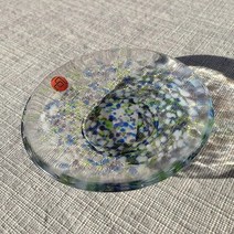클래식 일본 컬러 유리 접시 창의적인 식탁 서비스 트레이 스시 차 테이블 스낵 디저트, 11 L 10cm