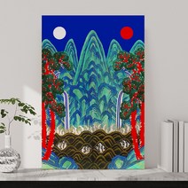 신사임당 신윤복 전통 민화 풍수 한국 전통 민속화 풍속화 인테리어 학교 교실 교육 액자, 32.일월오봉도삽병